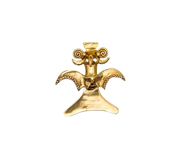 -Pre Columbian 800-1450 AD Costa Rica Chiriki Tumbaga Gold Condor Pendant