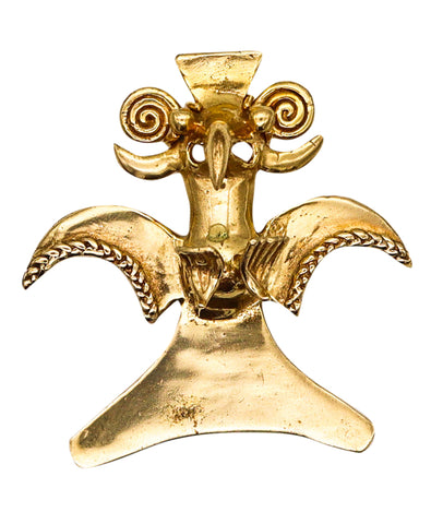 -Pre Columbian 800-1450 AD Costa Rica Chiriki Tumbaga Gold Condor Pendant