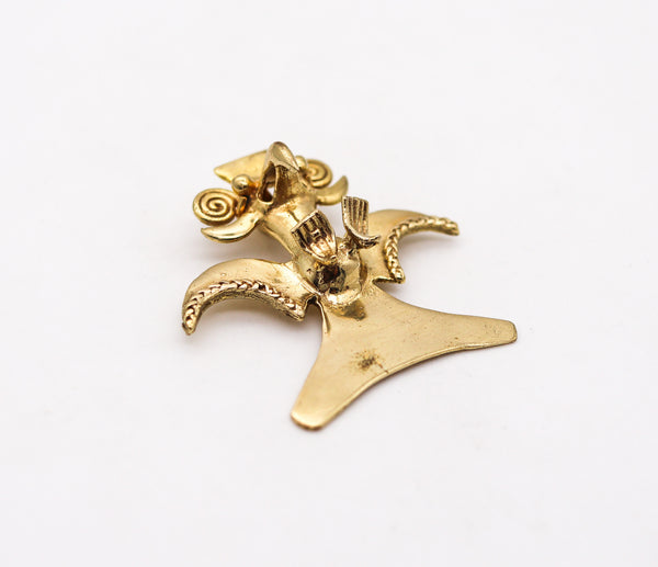 -Pre Columbian 800-1450 AD Costa Rica Chiriki Tumbaga Gold Condor Pendant