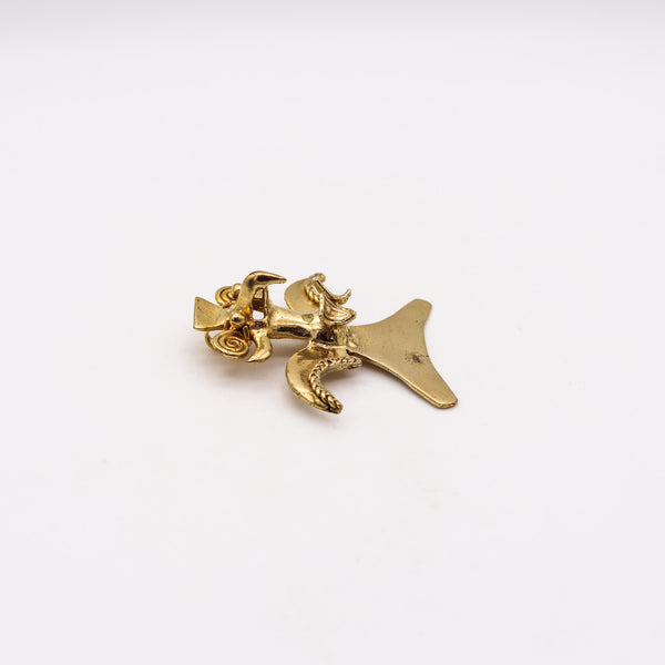 -Pre Columbian 800-1450 AD Costa Rica Chiriki Tumbaga Gold Condor Pendant