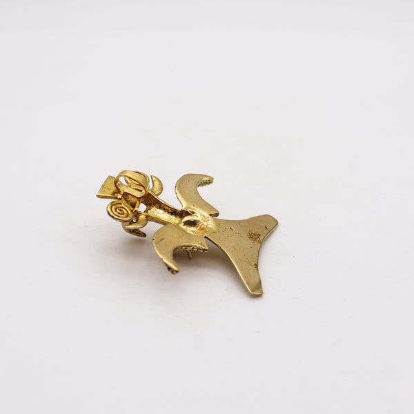 -Pre Columbian 800-1450 AD Costa Rica Chiriki Tumbaga Gold Condor Pendant