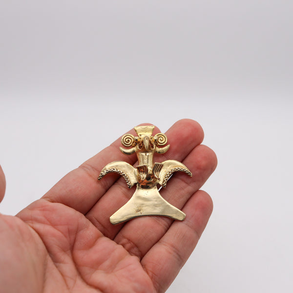 -Pre Columbian 800-1450 AD Costa Rica Chiriki Tumbaga Gold Condor Pendant