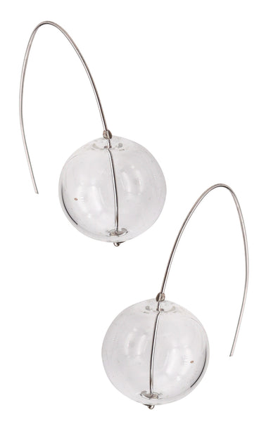 MARINA E SUSANNA SENT Bubbled Glass Hoop Earrings In Sterling Silver