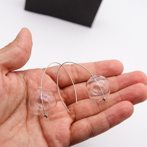 MARINA E SUSANNA SENT Bubbled Glass Hoop Earrings In Sterling Silver