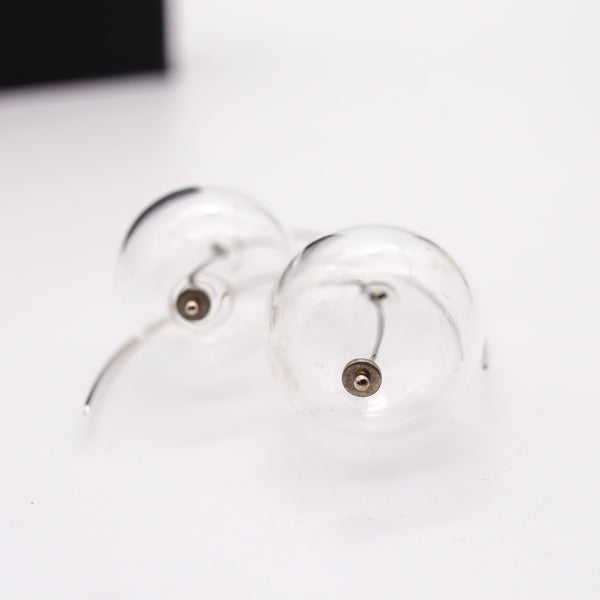 MARINA E SUSANNA SENT Bubbled Glass Hoop Earrings In Sterling Silver