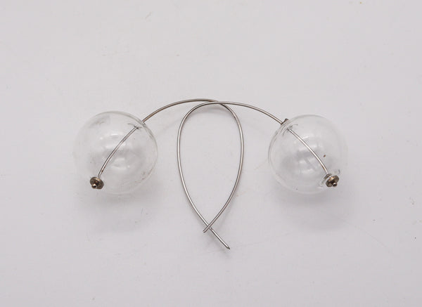 MARINA E SUSANNA SENT Bubbled Glass Hoop Earrings In Sterling Silver