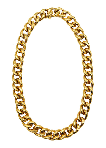 -Henry Dunay Faceted Links Chain Necklace In Solid 18Kt Yellow Gold