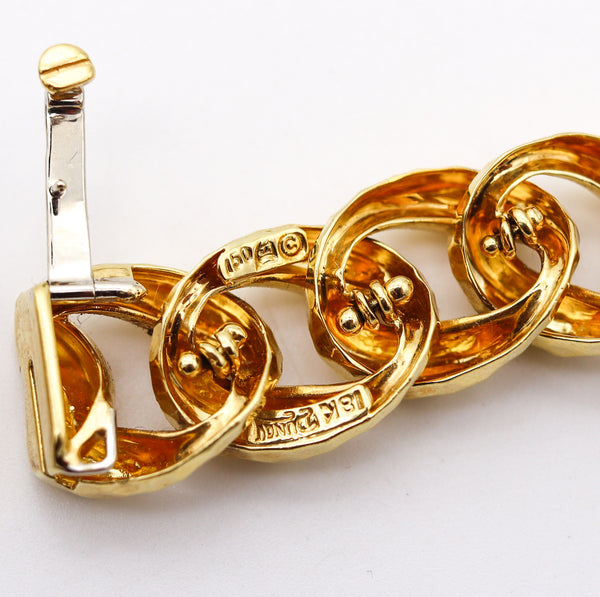 -Henry Dunay Faceted Links Chain Necklace In Solid 18Kt Yellow Gold