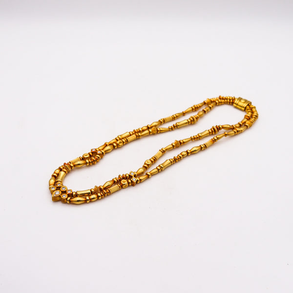 -SeidenGang Etruscan Double Necklace In 18Kt Yellow Gold With VS Diamonds