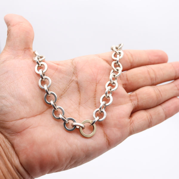 TIFFANY & CO. Vintage Links Necklace In .925 Sterling Silver & 18Kt Yellow Gold