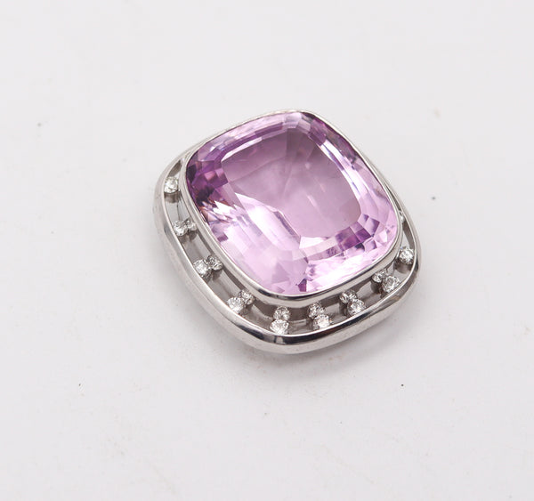 MODERNIST Pendant Necklace In 18Kt Gold With 37.69 Ctw In Kunzite & Diamonds