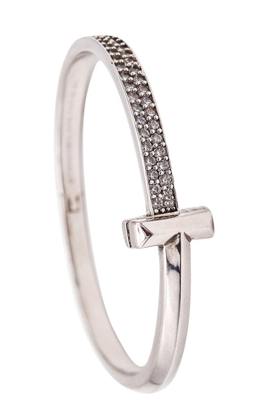 TIFFANY & CO. Hinged T-Bracelet In 18Kt White Gold With 2.18 Cts Of VVS Diamonds