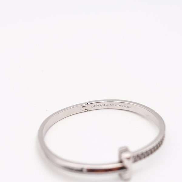 TIFFANY & CO. Hinged T-Bracelet In 18Kt White Gold With 2.18 Cts Of VVS Diamonds