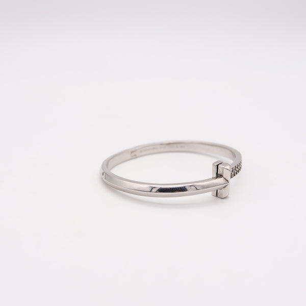TIFFANY & CO. Hinged T-Bracelet In 18Kt White Gold With 2.18 Cts Of VVS Diamonds