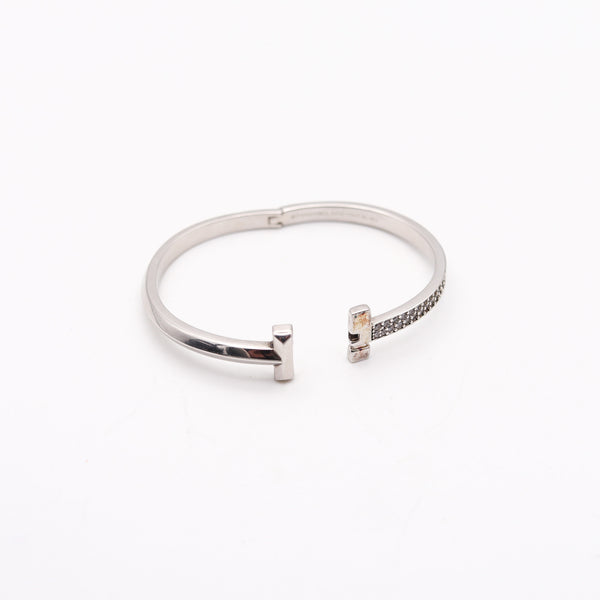 TIFFANY & CO. Hinged T-Bracelet In 18Kt White Gold With 2.18 Cts Of VVS Diamonds