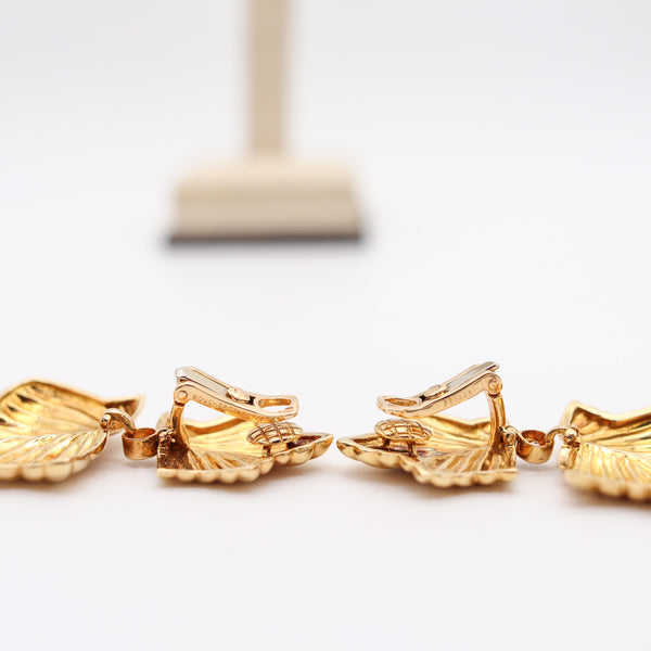 BOUCHERON Paris Dangle Drop Earrings In 18Kt Yellow Gold With VVS Diamonds