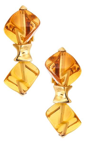 MARINA B. Milan 1981 Clips-On Earrings In 18Kt Yellow Gold With Translucent Citrines