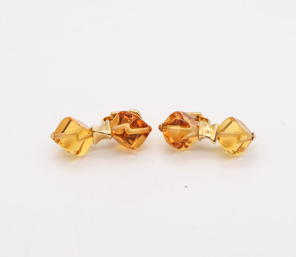 MARINA B. Milan 1981 Clips-On Earrings In 18Kt Yellow Gold With Translucent Citrines