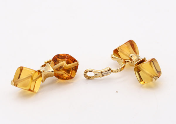 MARINA B. Milan 1981 Clips-On Earrings In 18Kt Yellow Gold With Translucent Citrines