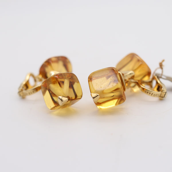 MARINA B. Milan 1981 Clips-On Earrings In 18Kt Yellow Gold With Translucent Citrines