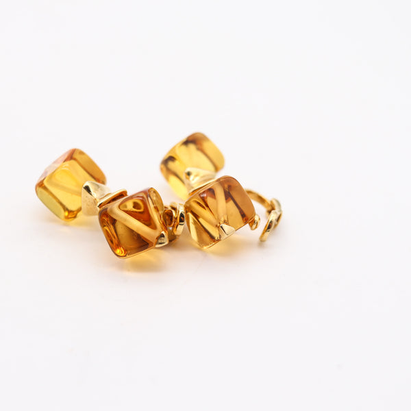 MARINA B. Milan 1981 Clips-On Earrings In 18Kt Yellow Gold With Translucent Citrines