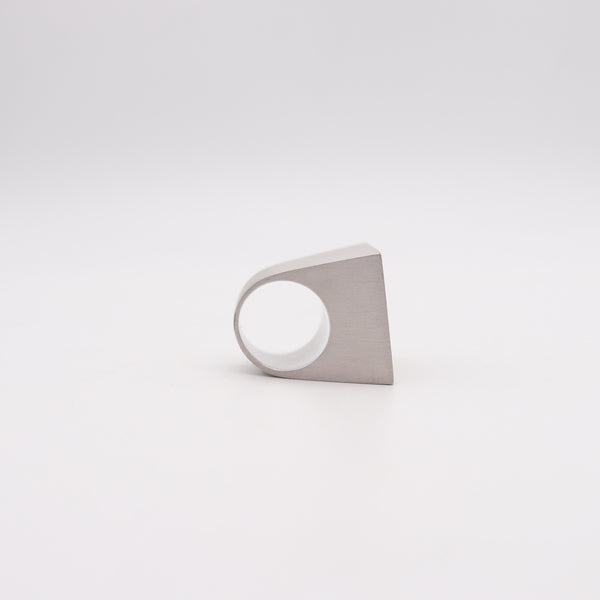 ANTONIO BERNARDO Geometric Cocktail Ring In 18Kt White Gold & Fancy Rock Crystal