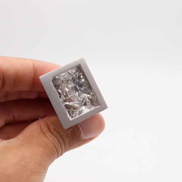 ANTONIO BERNARDO Geometric Cocktail Ring In 18Kt White Gold & Fancy Rock Crystal