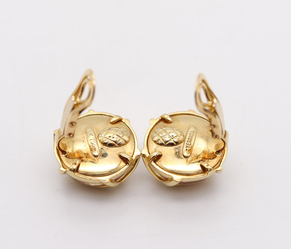 VERDURA Milano Caged Rock Quartzes Clips-On Earrings In 18Kt Yellow Gold