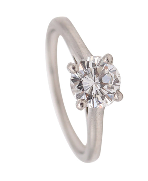 CARTIER Paris Vintage Solitaire Ring In Platinum With 1.01 Carats VVS Diamond