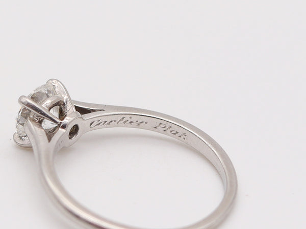 CARTIER Paris Vintage Solitaire Ring In Platinum With 1.01 Carats VVS Diamond