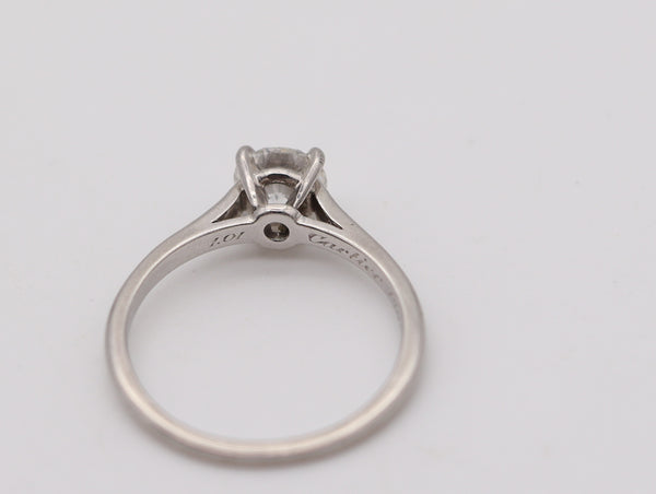 CARTIER Paris Vintage Solitaire Ring In Platinum With 1.01 Carats VVS Diamond