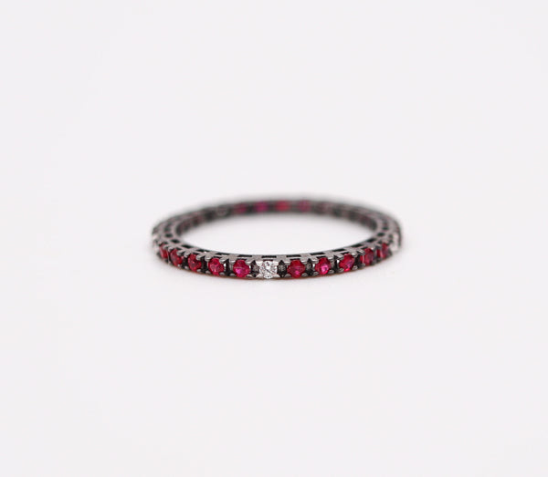 CRIERI Classic Eternity Ring Band In 18Kt Gold With 0.60 Cwt In Diamonds & Red Rubies