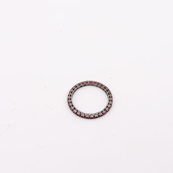 CRIERI Classic Eternity Ring Band In 18Kt Blackened Gold With 0.66 Cwt Red Rubies