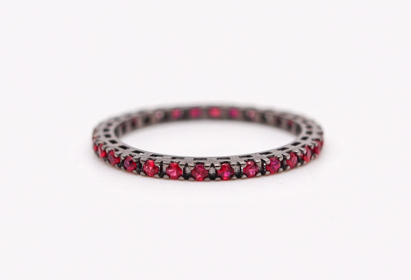 CRIERI Classic Eternity Ring Band In 18Kt Blackened Gold With 0.66 Cwt Red Rubies