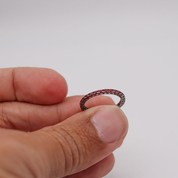CRIERI Classic Eternity Ring Band In 18Kt Blackened Gold With 0.66 Cwt Red Rubies