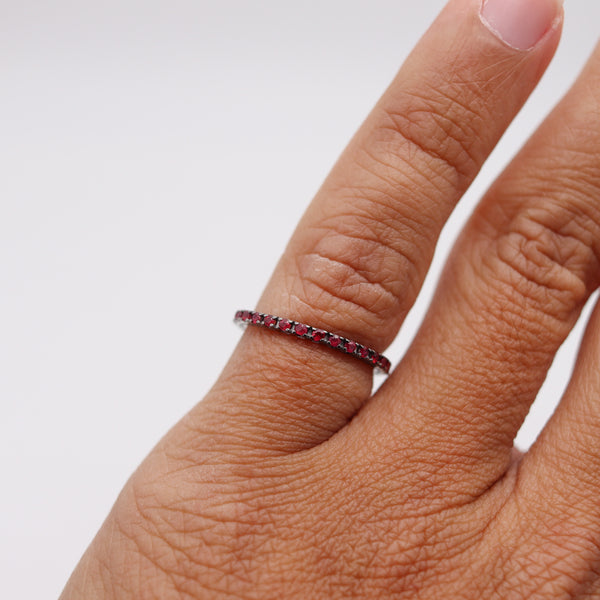 CRIERI Classic Eternity Ring Band In 18Kt Blackened Gold With 0.66 Cwt Red Rubies