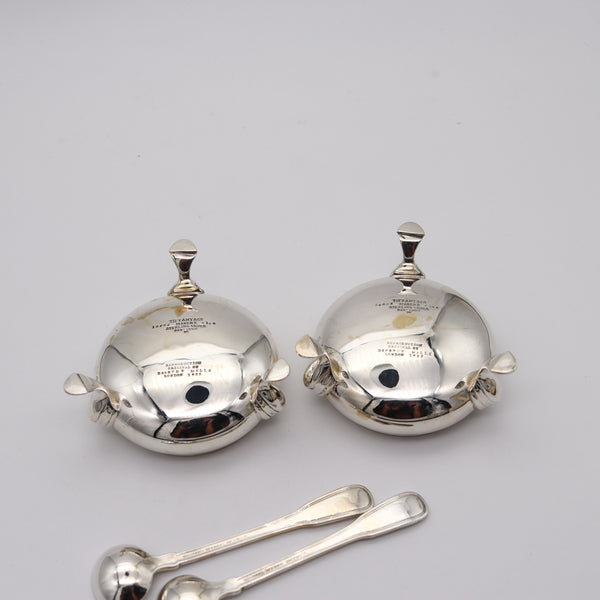 TIFFANY & CO. 1921 John C. Moore Pair of Open Salts Cellars In .925 Sterling Silver