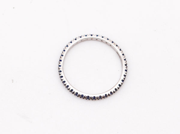 CRIERI Classic Eternity Ring Band In 18Kt White-Gold & 0.76 Cwt Vivid Blue Sapphires