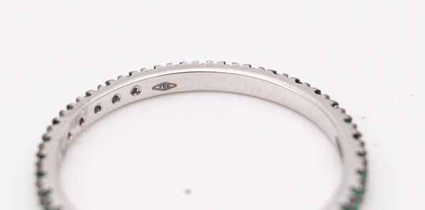 CRIERI Classic Eternity Ring Band In 18Kt White Gold & 0.76 Cwt Colombian Emeralds