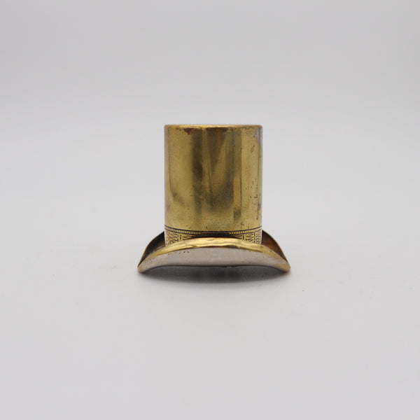 M. E. BERNHARDT 1912 Austria Top-Hat Petrol Desk Lighter In Polished Brass