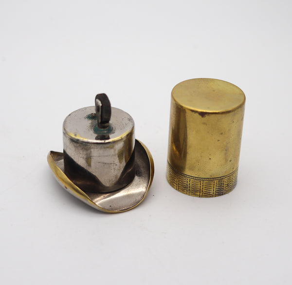 M. E. BERNHARDT 1912 Austria Top-Hat Petrol Desk Lighter In Polished Brass