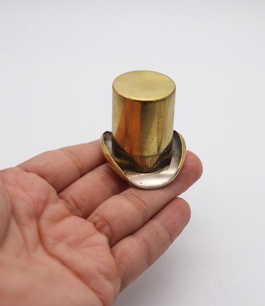 M. E. BERNHARDT 1912 Austria Top-Hat Petrol Desk Lighter In Polished Brass