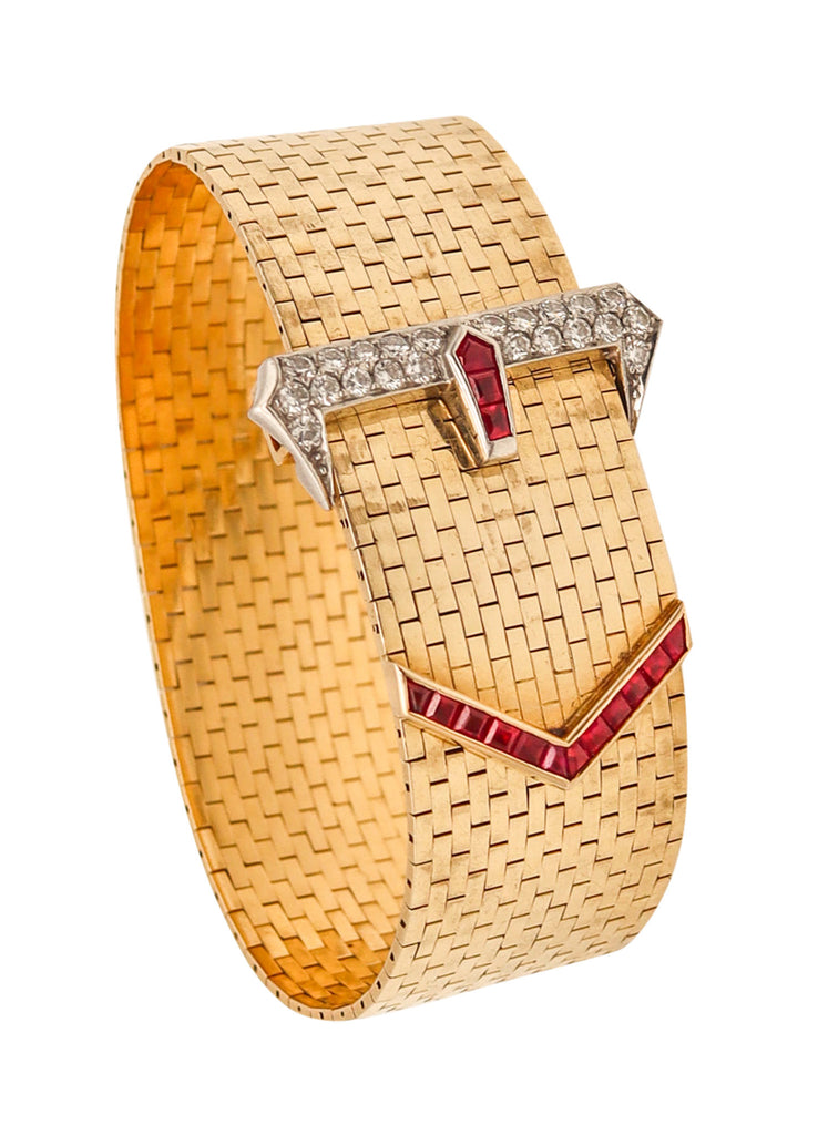 Pink Sapphire and Diamond Belt Bracelet | Mark Solomon Jewellers