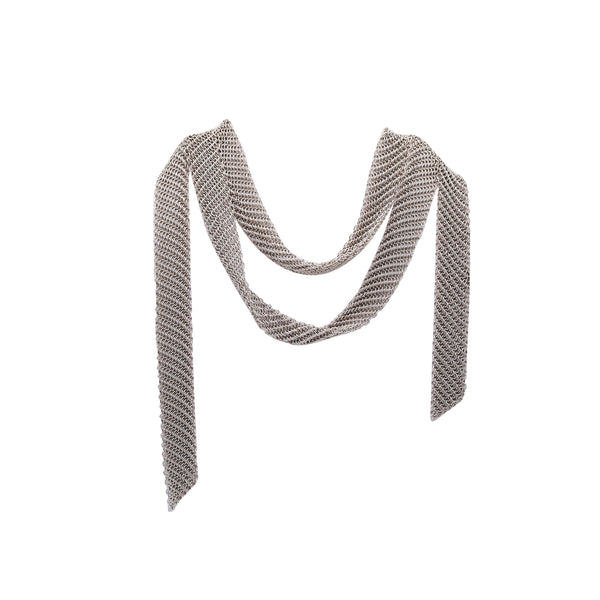 TIFFANY & CO. 1977-80 Elsa Peretti Draped Mesh Necklace in Solid .925 Sterling Silver
