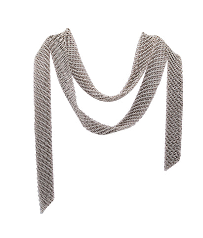 TIFFANY & CO. 1977-80 Elsa Peretti Draped Mesh Necklace in Solid .925 Sterling Silver