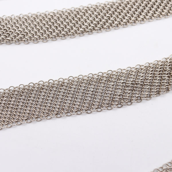 TIFFANY & CO. 1977-80 Elsa Peretti Draped Mesh Necklace in Solid .925 Sterling Silver
