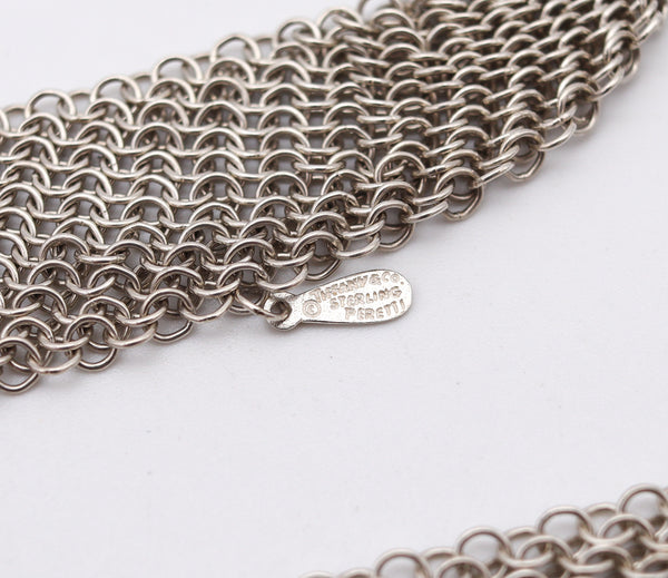 TIFFANY & CO. 1977-80 Elsa Peretti Draped Mesh Necklace in Solid .925 Sterling Silver