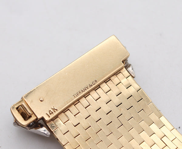 -Tiffany Co. 1935 Belt Buckle Bracelet In 14Kt Gold Platinum With 2.37 Ctw In Diamonds And Rubies