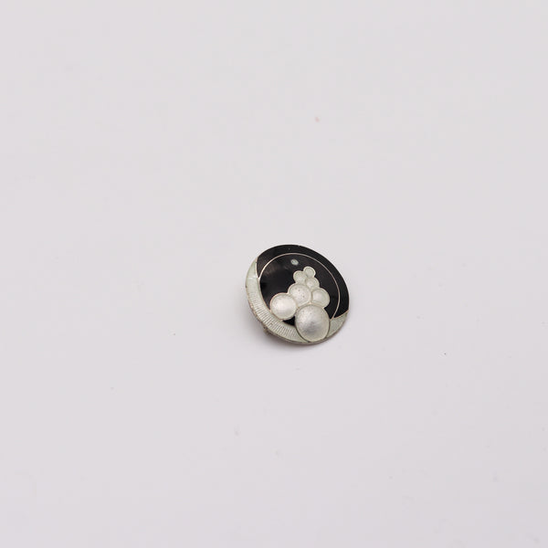 NILS ERIK ELVIK 1930 Norway Art Deco Guilloche Enamel Brooch In Sterling Silver