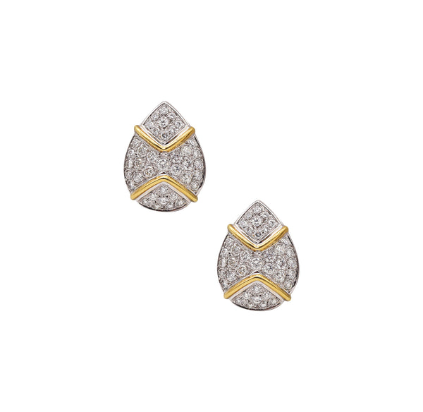 -Hammerman Brothers Modernist Cluster Earrings In 18Kt Gold With 6.18 Ctw In Diamonds